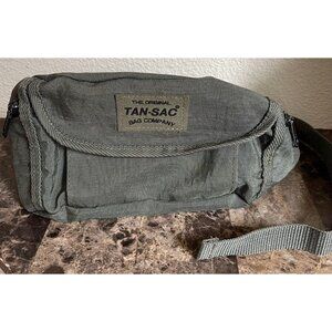 The Original Tan-Sac Bag Company Olive Green Fanny Pack Zippers Hook Loop